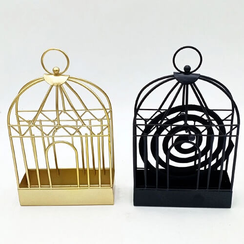 Nordic Gold Birdcage Mosquito Coil Holder Summer Days Iron Mosquito Repellent Incense Rack Plate Home Decoration