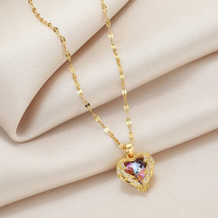 Ocean Heart Real Gold Plating Clavicle Chain