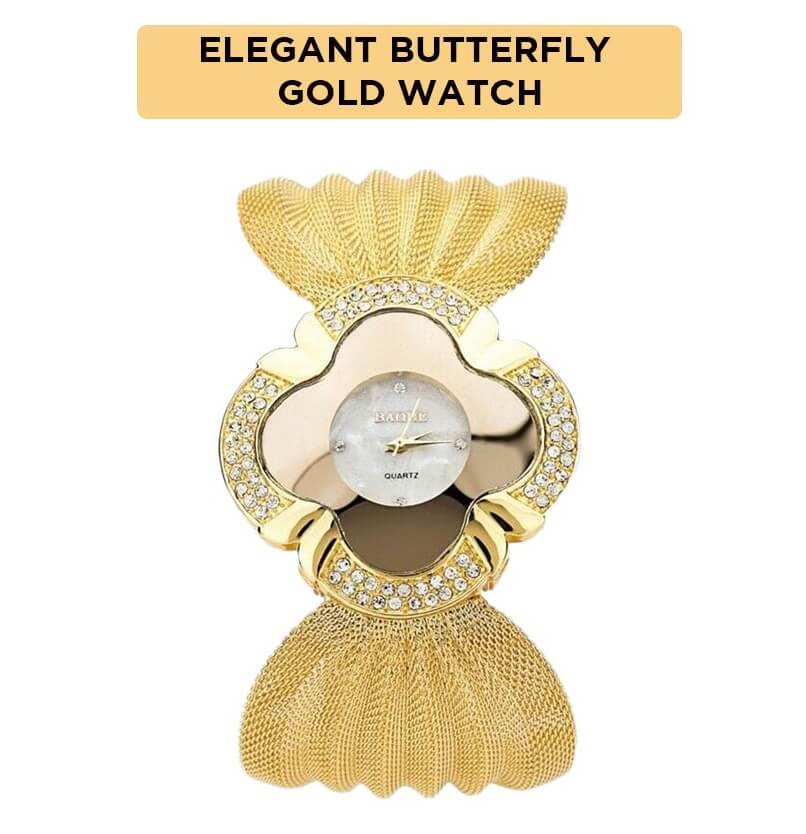 Elegant Butterfly Gold Watch4
