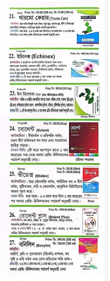 Index Laboratories Price List