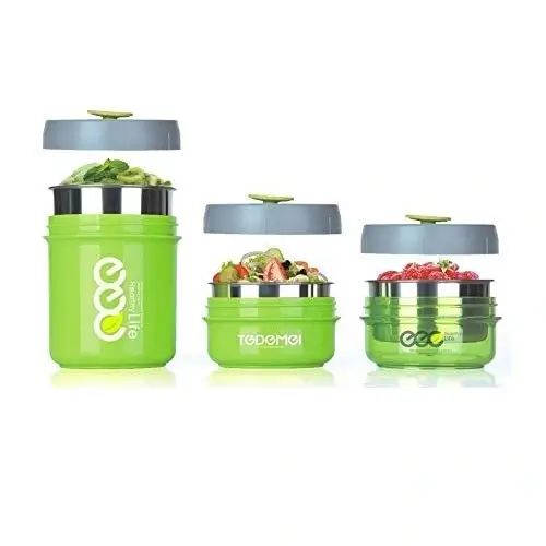 Tedemei 3-in-1 BPA-Free Lunch Box (Green)