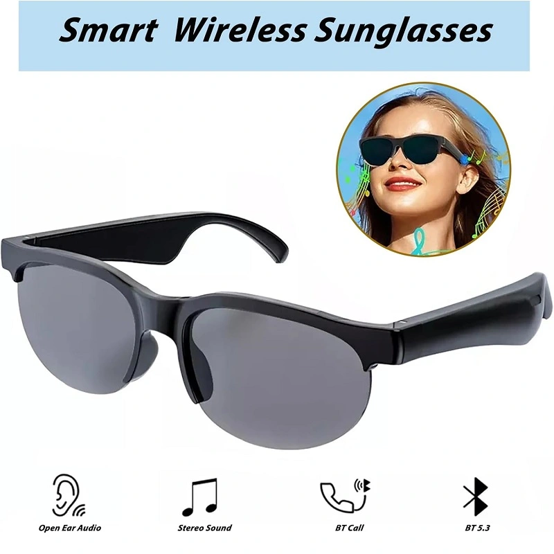 Smart Wireless Headset Glasses; Wireless Bluetooth connectivity for hands-free music and calls. Built-in microphone for clear sound quality