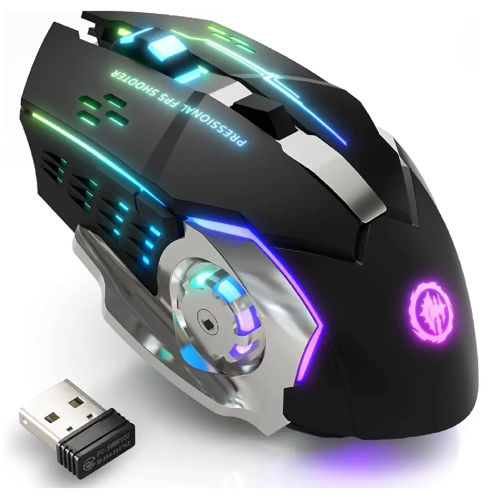 RECHARGEABLE Wireless Gaming Mouse RGB For IOS Android Mac & Computer Laptop