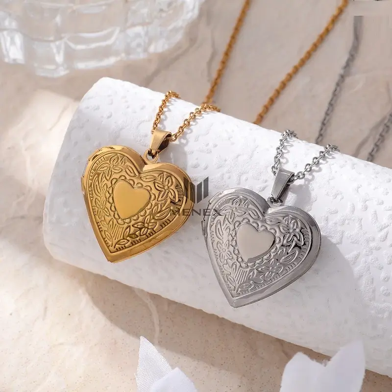 Small Love Heart Photo Locket Necklace