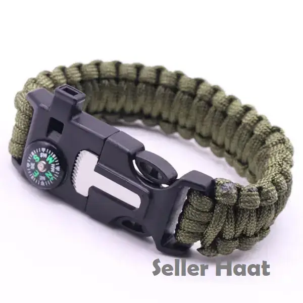 Paracord Survival Bracelet army green