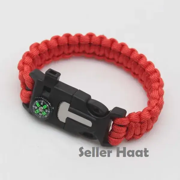 Paracord Survival Bracelet red