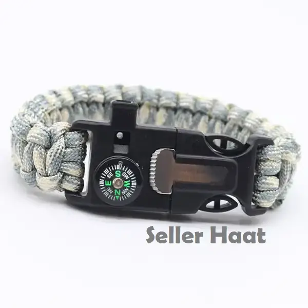 Paracord Survival Bracelet light pink ash